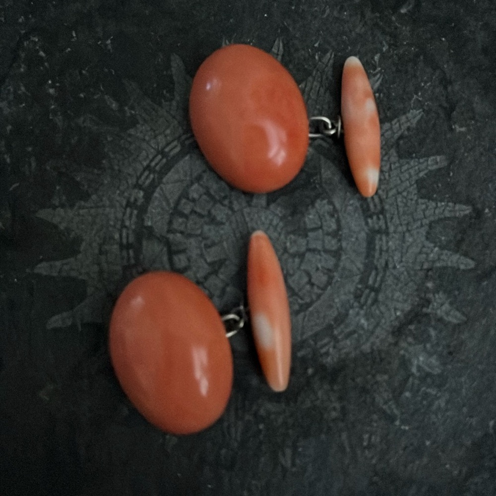Vintage Coral cufflinks 50s